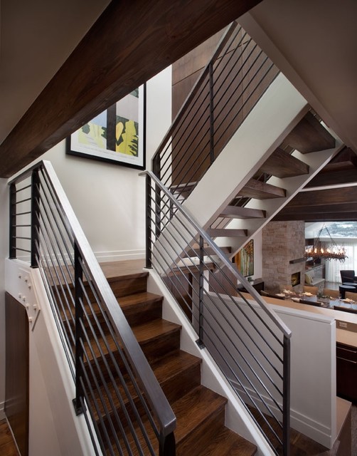 Дизайн интерьера лестницы в современном стиле