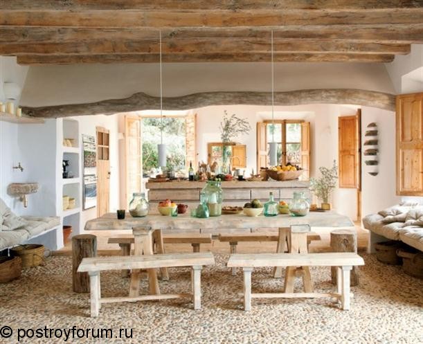 дизайн кухни в деревянном доме