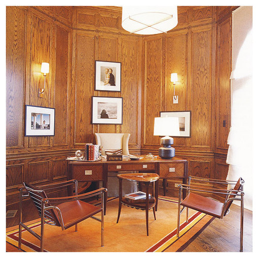 Дизайн рабочего кабинета в коричневых тонах