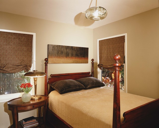 Дизайн спальни выполненный в пастельных тонах.