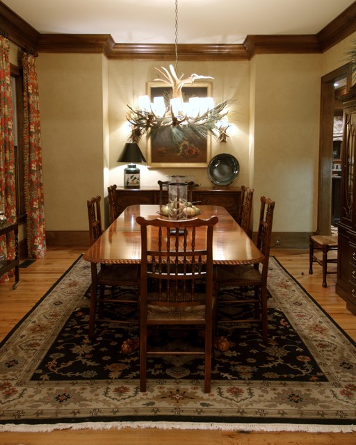 Дизайн столовой комнаты в коричневых тонах 
