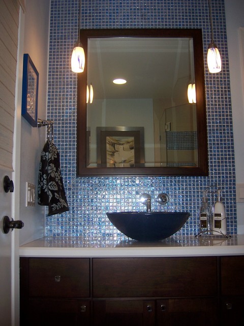 Дизайн ванной комнаты в синих оттенках 