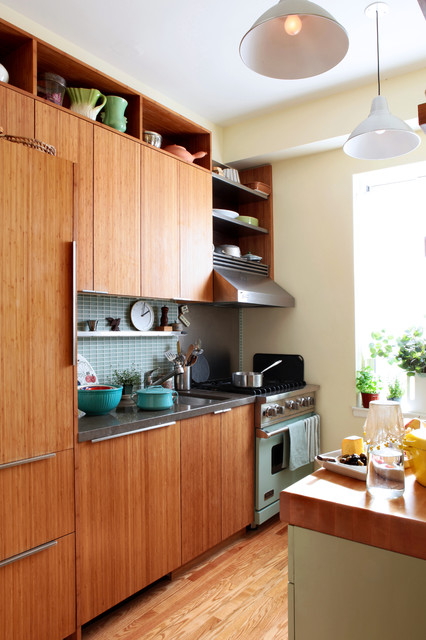 Фото современного дизайна кухни в коричневых тонах