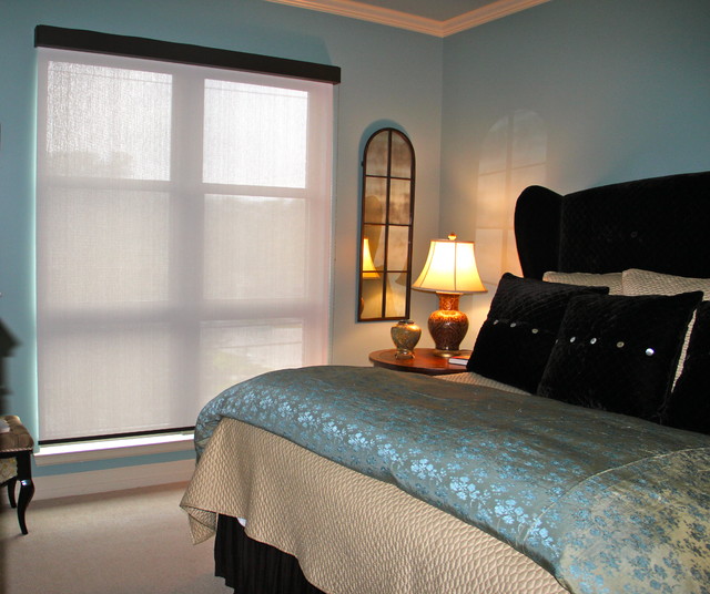 Идеальный дизай нежно-голубой спальни