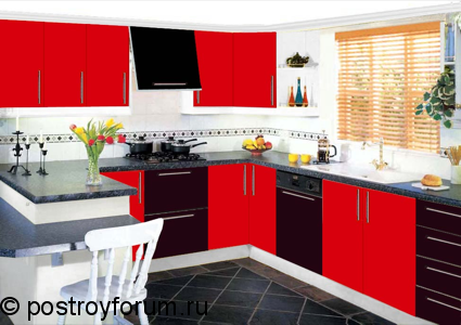 красно черная кухня фото
