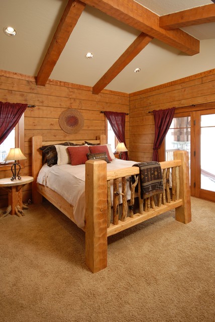 Современный дизайн спальной в деревянном стиле