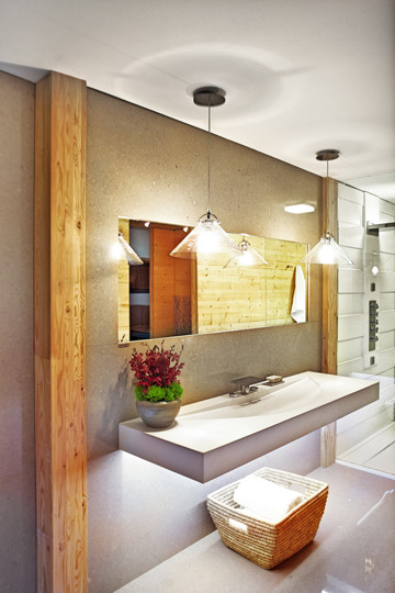Удивительный дизайн ванной комнаты в приятных цветах
