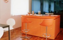 дизайн оранжевой кухн