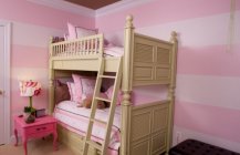 Фотография дизайна детской комнаты  розовых тонах.