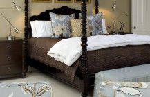 Современный дизайн спальни с декоративной кроватью