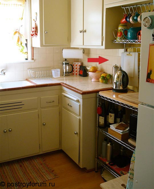 Как расставить мебель в кухне маленькой кухне фото