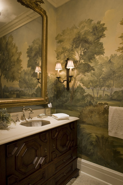 Прекрасный дизайн ванной комнаты с картиной