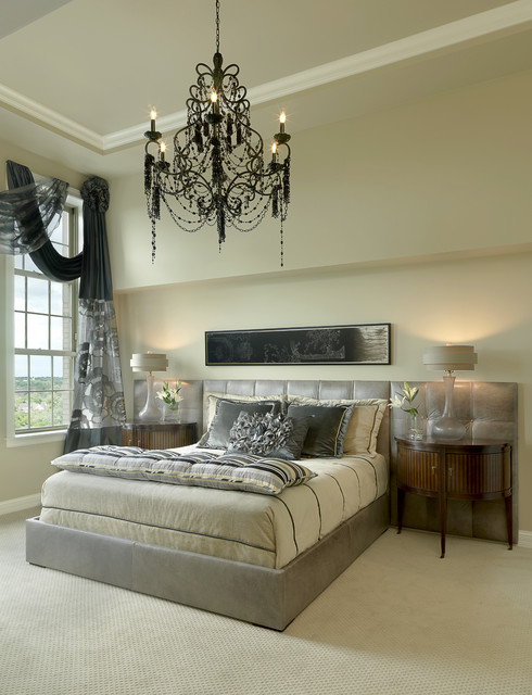 Роскошный дизайн спальной комнаты в светлых тонах