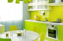 дизайн кухни в зеленом цвете